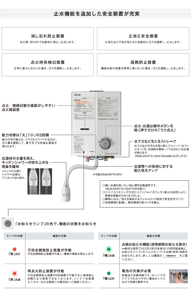 充実した安全装置で、お台所が毎日あんしん。